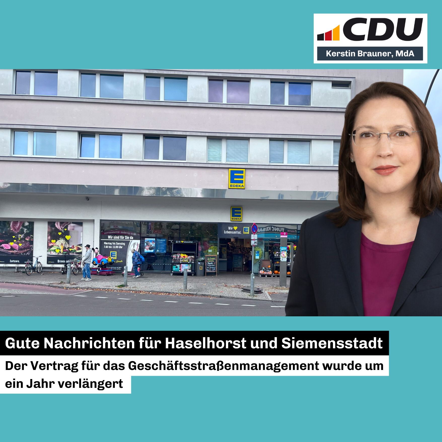 Der Vertrag fr das Geschftsstraenmanagement in Haselhorst/Siemensstadt wurde verlngert
