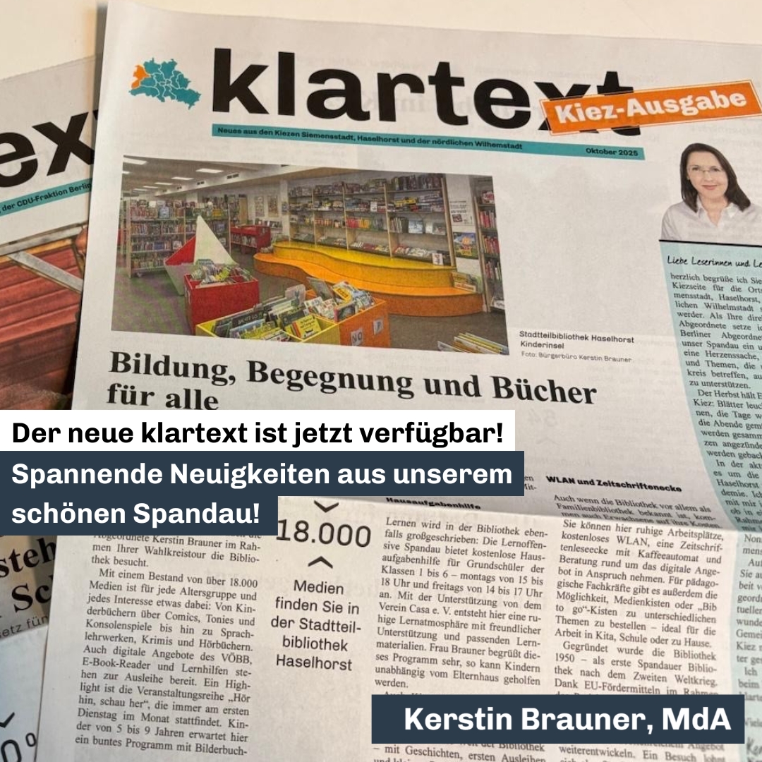 Druckfrische Nachrichten aus Spandau Druckfrische Nachrichten aus Spandau