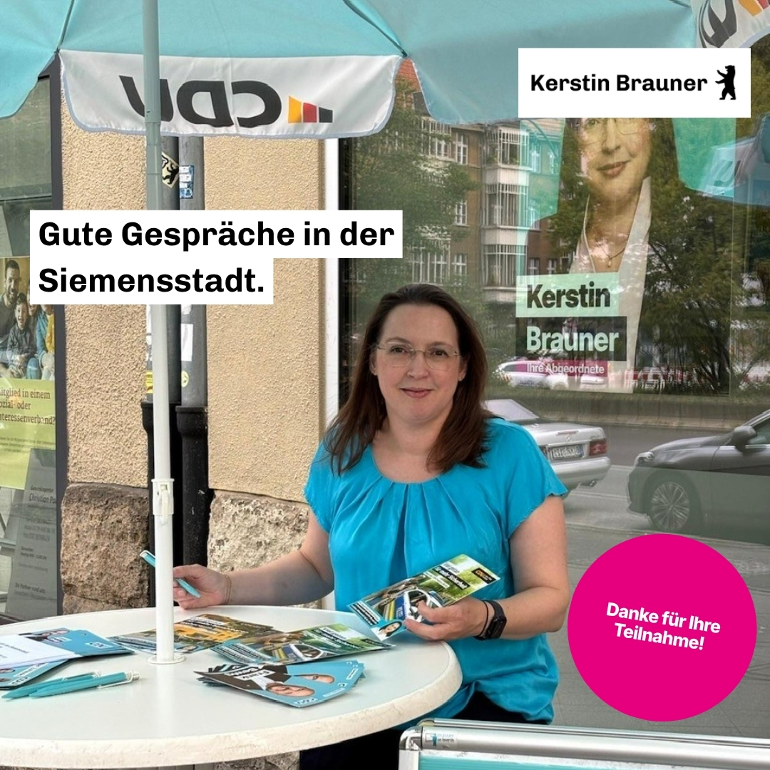 Sprechstunde und Standaktion in der Siemensstadt
